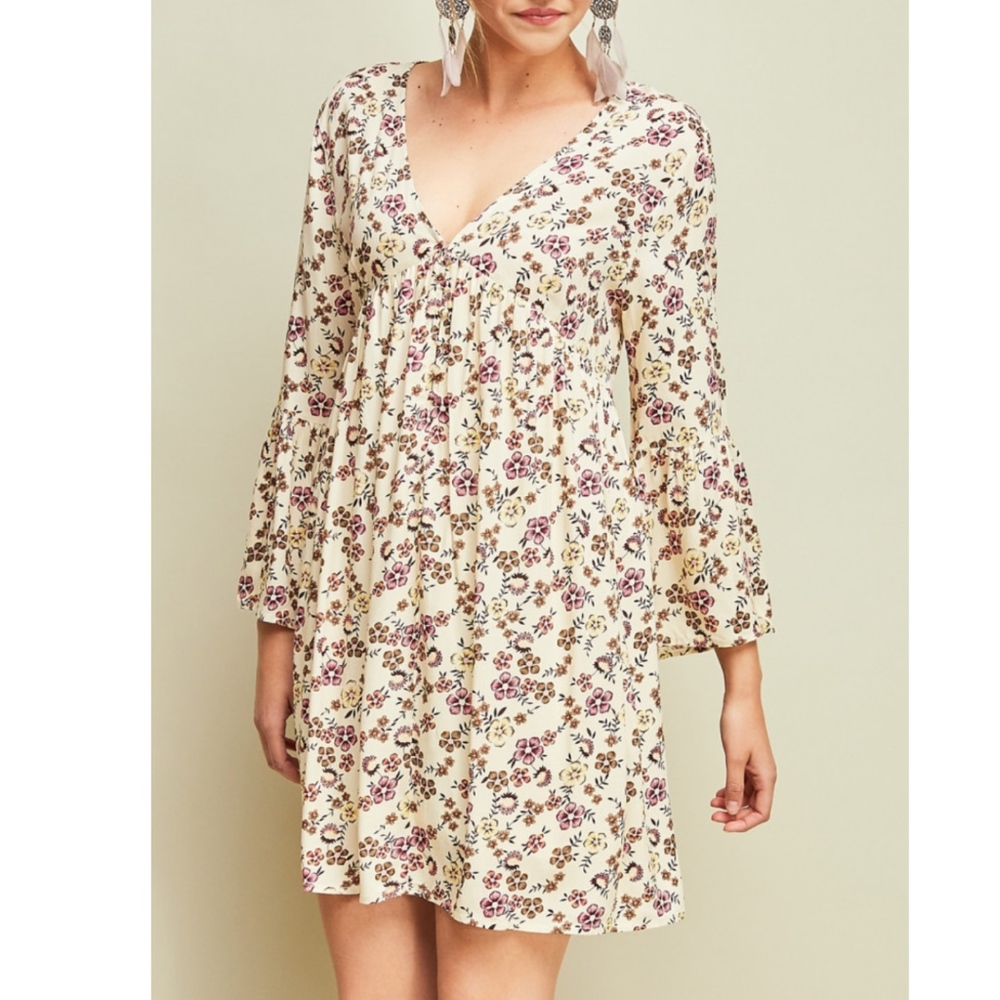 Laura Floral Print Babydoll Corset Style Lace - Picture 2 of 7